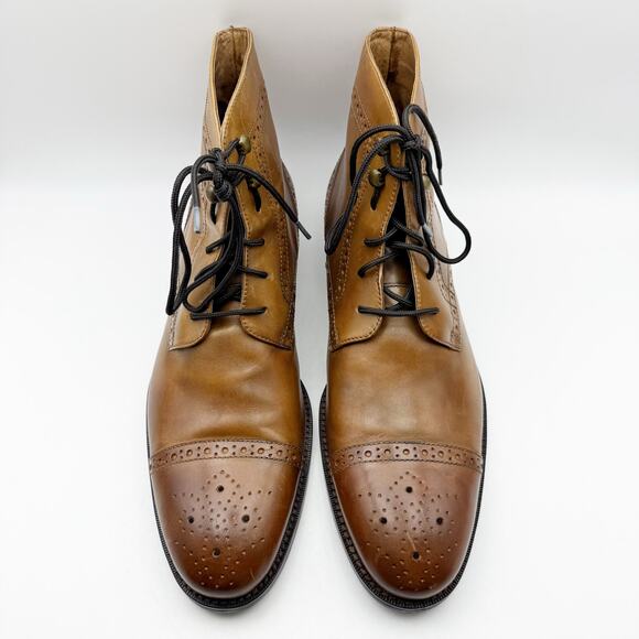 Johnston & Murphy Mens Tyndall Cap Toe Boot US 9.5 M Brown Leather EUC - Picture 4 of 10